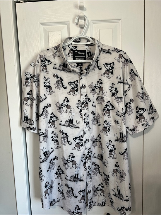 RSVLTS Other - RSVLTS Disney Men's Short-Sleeve Mickey Mouse Print Shirt - White/Black